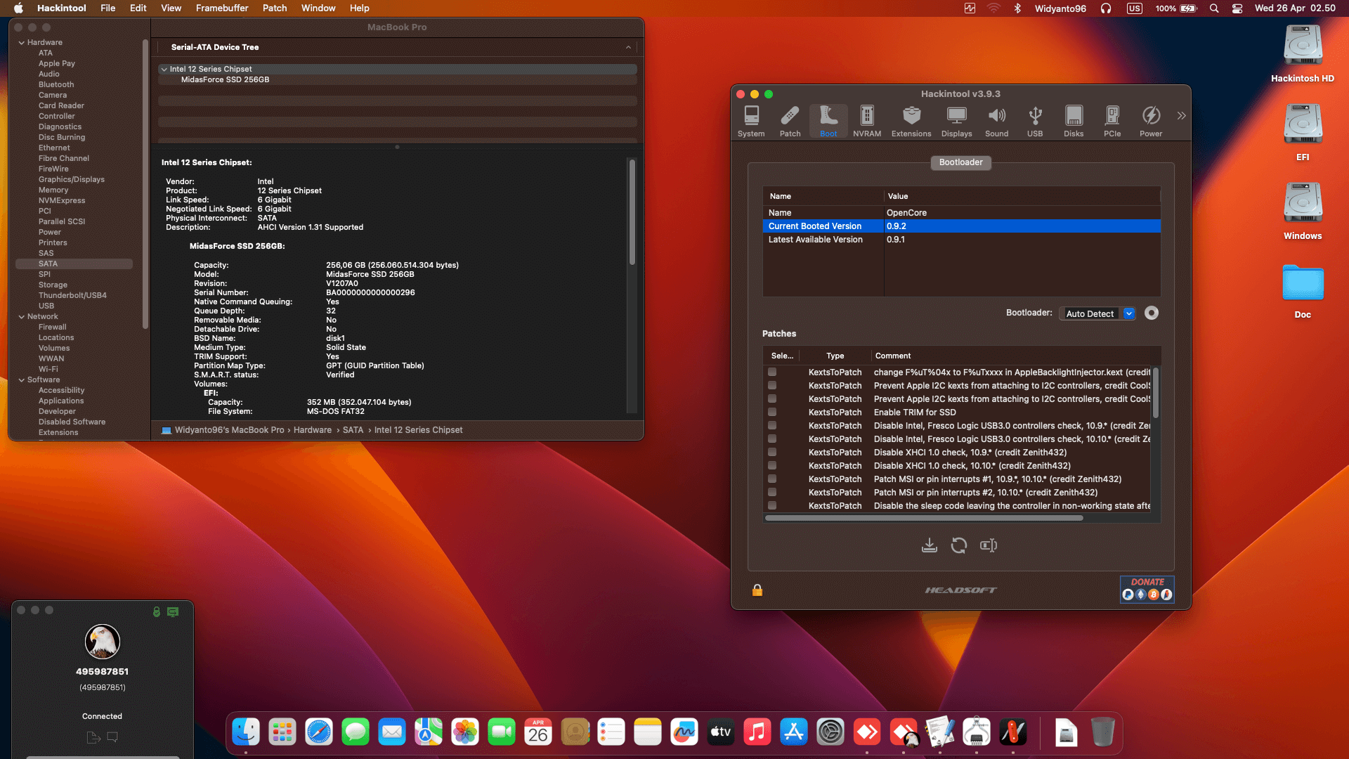 MSI Gaming GF63 Thin 10SCSR [CometLake   Intel UHD 630 + I2C]   OpenCore 8